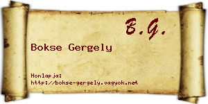 Bokse Gergely névjegykártya